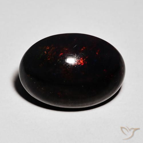 4.32ct Natural Multicolorido Opala negra, oval, Opaco