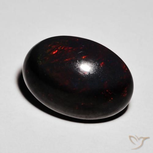 Opala negra Multicolorido Natural 4.32ct, oval, Opaco