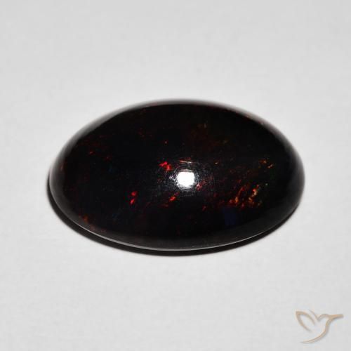 Opala negra Multicolorido Natural 4.32ct, oval, Opaco