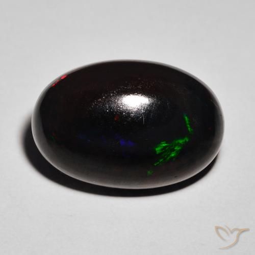 8.82ct Natural Multicolorido Opala negra, oval, Opaco