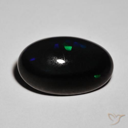 8.74ct Natural Multicolorido Opala negra, oval, Opaco