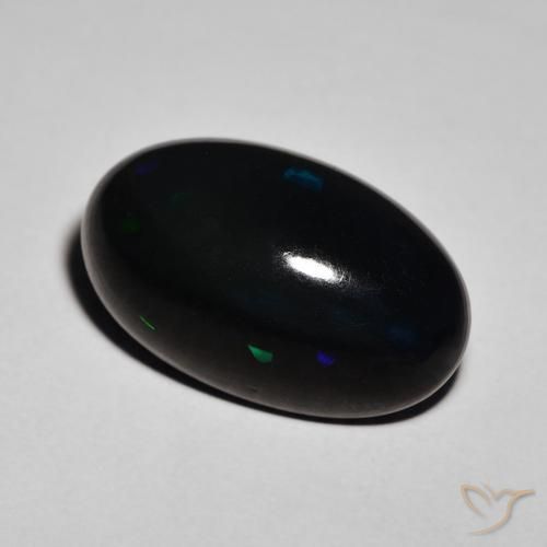 Opala negra Multicolorido Natural 8.74ct, oval, Opaco