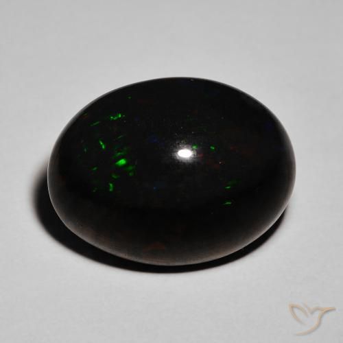8.55ct Natural Multicolorido Opala negra, oval, Opaco