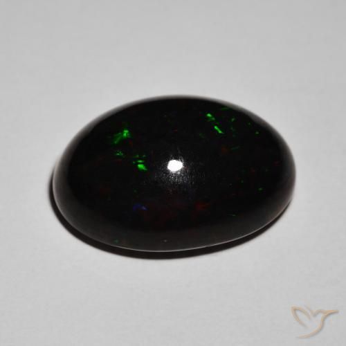 Opala negra Multicolorido Natural 8.55ct, oval, Opaco