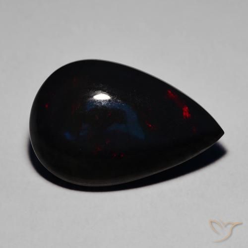 5.95ct Natural Multicolorido Opala negra, Formato de pêra, Translúcido