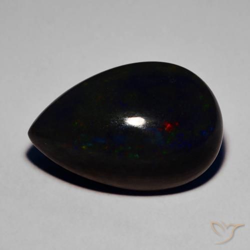 7.64ct Natural Multicolorido Opala negra, Formato de pêra, Translúcido