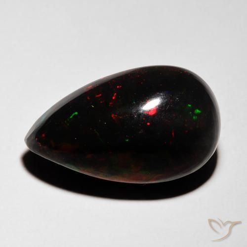 5.96ct Natural Multicolorido Opala negra, Formato de pêra, Translúcido