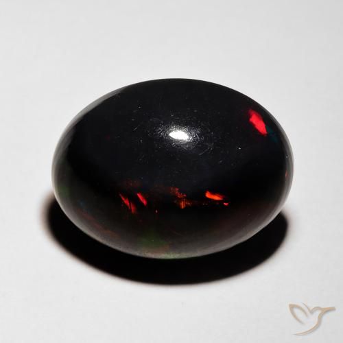 5.76ct Natural Multicolorido Opala negra, oval, Translúcido