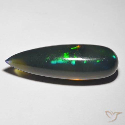 10.85ct Natural Multicolorido Opala negra, Formato de pêra, Translúcido