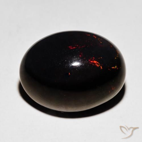 5.92ct Natural Multicolorido Opala negra, oval, Opaco