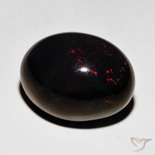 Opala negra Multicolorido Natural 5.92ct, oval, Opaco