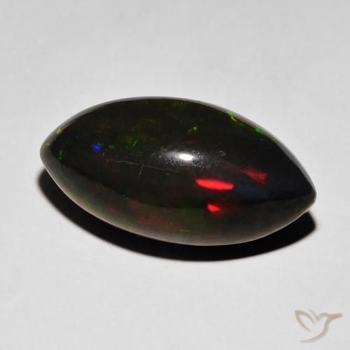 Opala negra Multicolorido Natural 6.68ct, Marquesa, Opaco