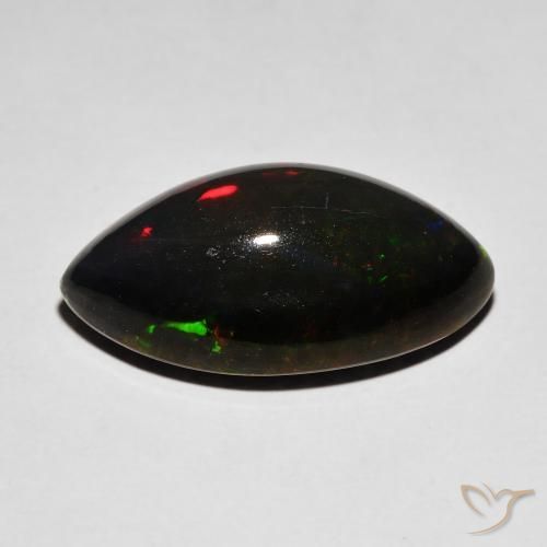 Opala negra Multicolorido Natural 6.68ct, Marquesa, Opaco