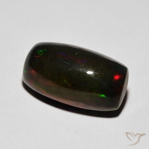 Opala negra Multicolorido Natural 3.38ct, Almofada, Opaco