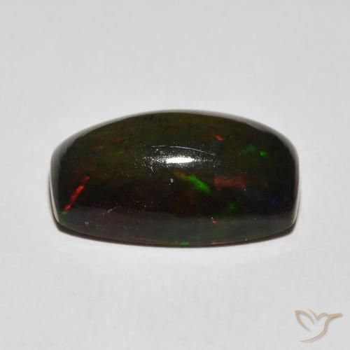 Opala negra Multicolorido Natural 3.38ct, Almofada, Opaco