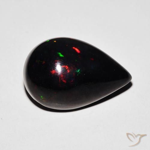 5.87ct Natural Multicolorido Opala negra, Formato de pêra, Opaco