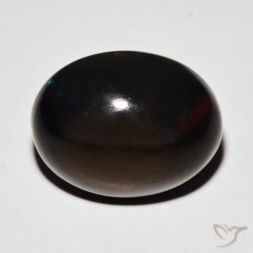 Opala negra Multicolorido Natural 7.64ct, oval, Opaco