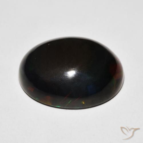 Opala negra Multicolorido Natural 7.64ct, oval, Opaco