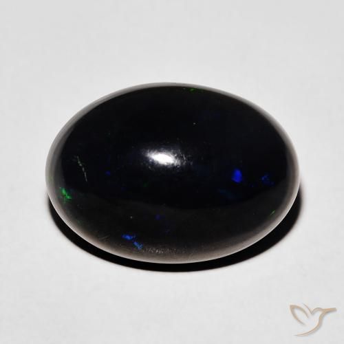 5.51ct Natural Multicolorido Opala negra, oval, Opaco