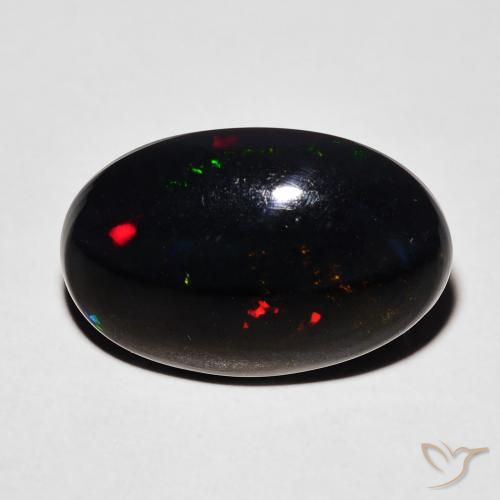4.61ct Natural Multicolorido Opala negra, oval, Opaco