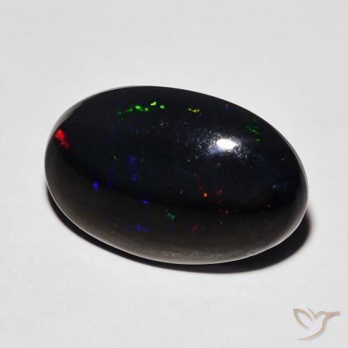 Opala negra Multicolorido Natural 4.61ct, oval, Opaco