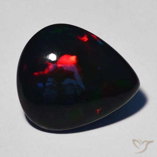 6,78 ct Pera Black Opal, 16,8 x 14,4 mm da Etiópia, Photo A