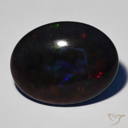 17.25ct Natural Multicolorido Opala negra, oval, Opaco