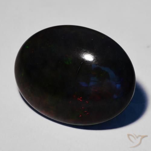 Opala negra Multicolorido Natural 17.25ct, oval, Opaco
