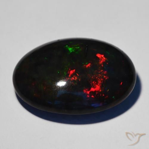 Opala negra Multicolorido Natural 17.25ct, oval, Opaco