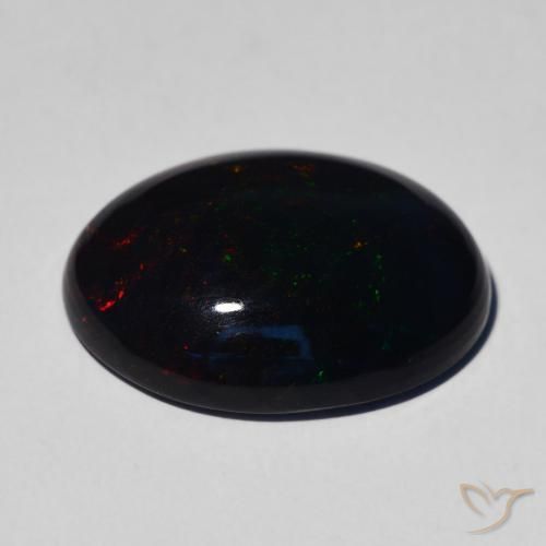 Opala negra Multicolorido Natural 4.59ct, oval, Opaco