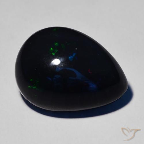 8.39ct Natural Multicolorido Opala negra, Formato de pêra, Opaco
