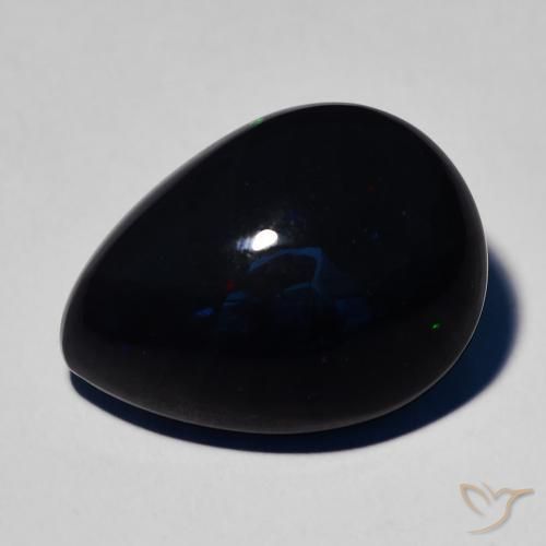 Opala negra Multicolorido Natural 8.39ct, Formato de pêra, Opaco