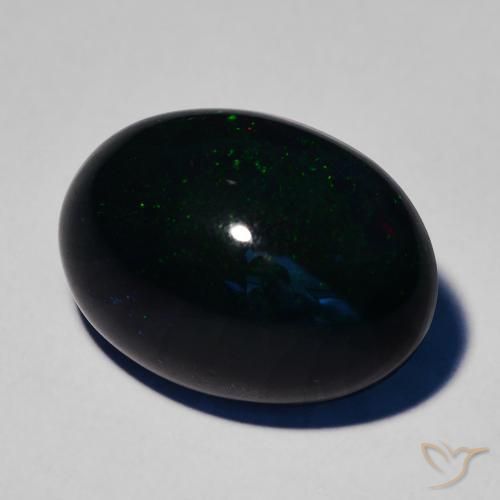 Opala negra Multicolorido Natural 7.32ct, oval, Opaco