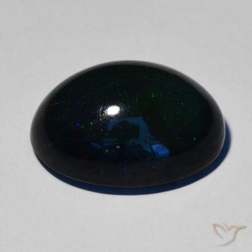 Opala negra Multicolorido Natural 7.32ct, oval, Opaco