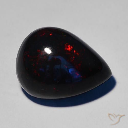 7.51ct Natural Multicolorido Opala negra, Formato de pêra, Opaco