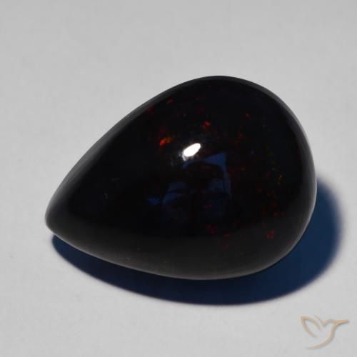 Opala negra Multicolorido Natural 7.51ct, Formato de pêra, Opaco