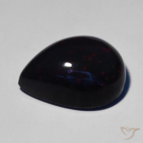 Opala negra Multicolorido Natural 7.51ct, Formato de pêra, Opaco
