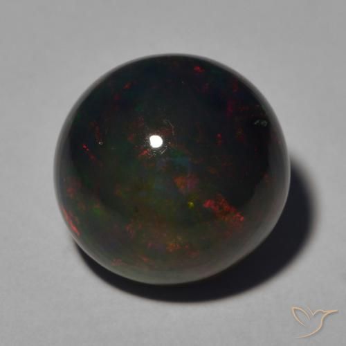 4.55ct Natural Multicolorido Opala negra, Redondo, Opaco