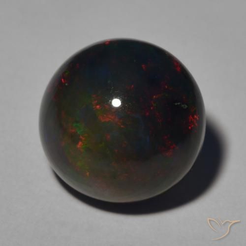 Opala negra Multicolorido Natural 4.55ct, Redondo, Opaco