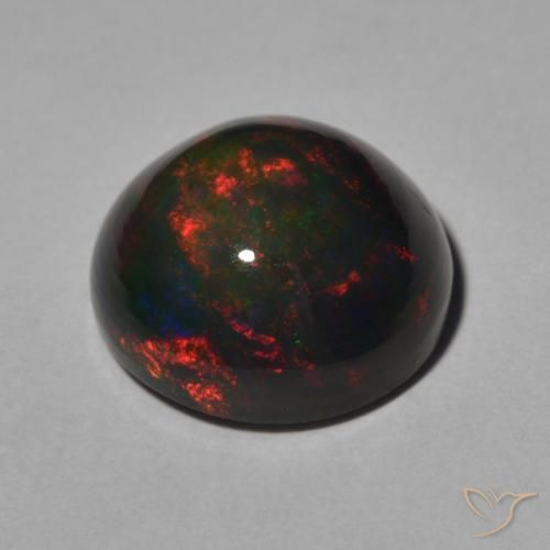 Opala negra Multicolorido Natural 4.55ct, Redondo, Opaco