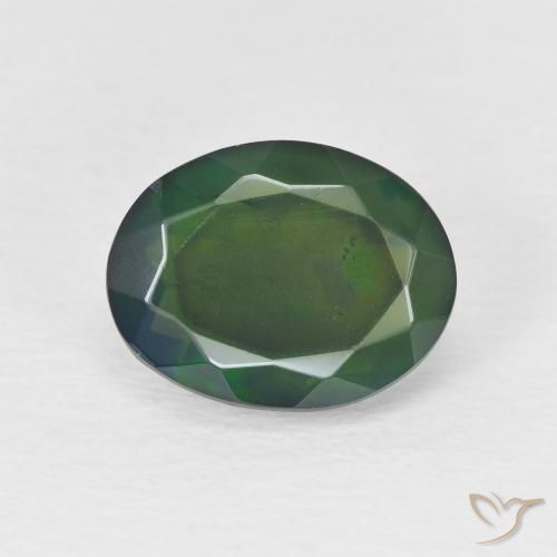 1.71ct Natural Multicolorido Opala negra, oval, Translúcido