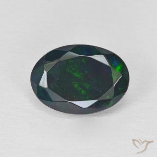 1.40ct Natural Multicolorido Opala negra, oval, Translúcido