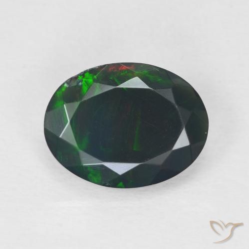 1.86ct Natural Multicolorido Opala negra, oval, Translúcido