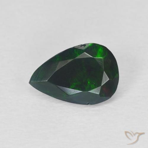 0.83ct Natural Multicolorido Opala negra, Formato de pêra, Translúcido