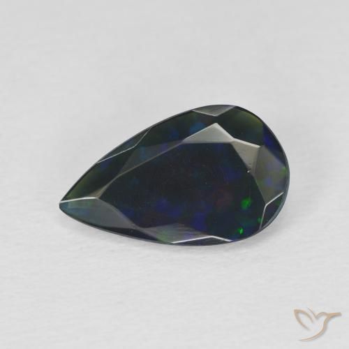 1.22ct Natural Multicolorido Opala negra, Formato de pêra, Translúcido