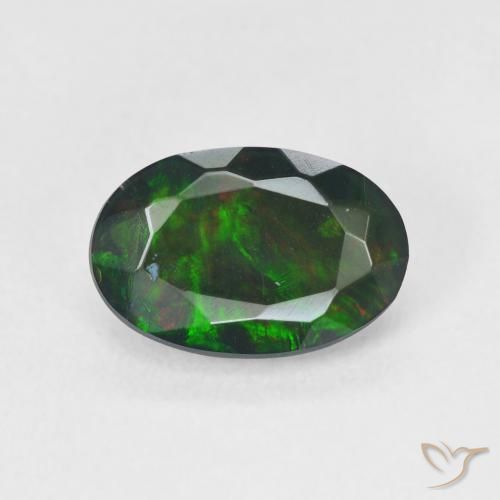 1.08ct Natural Multicolorido Opala negra, oval, Translúcido
