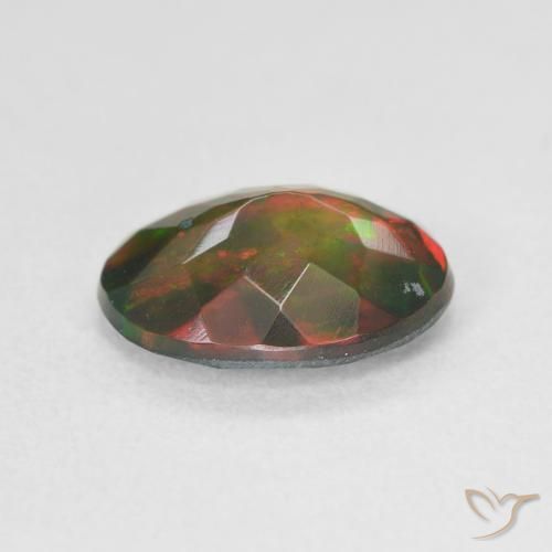 Opala negra multicolorido natural 1,80ct, corte oval, translúcido