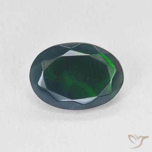 1.45ct Natural Multicolorido Opala negra, oval, Translúcido