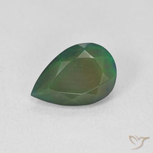 1.15ct Natural Multicolorido Opala negra, Formato de pêra, Translúcido