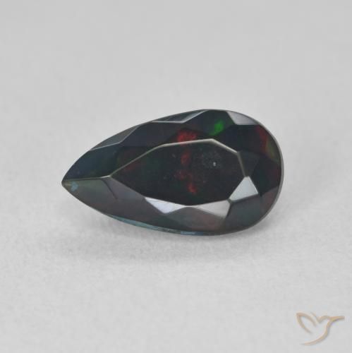 1.05ct Natural Multicolorido Opala negra, Formato de pêra, Translúcido